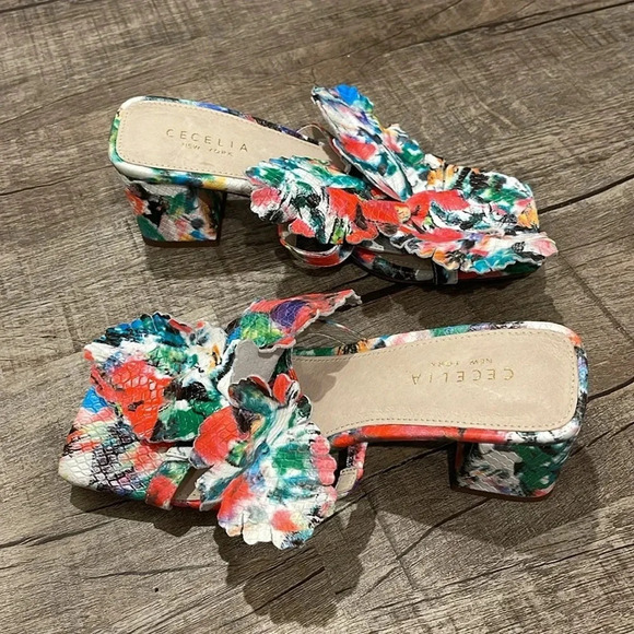 NWOB!! Cecelia New York - Happy Sandal - Multi Color Heel - Size 6 - Picture 3 of 8